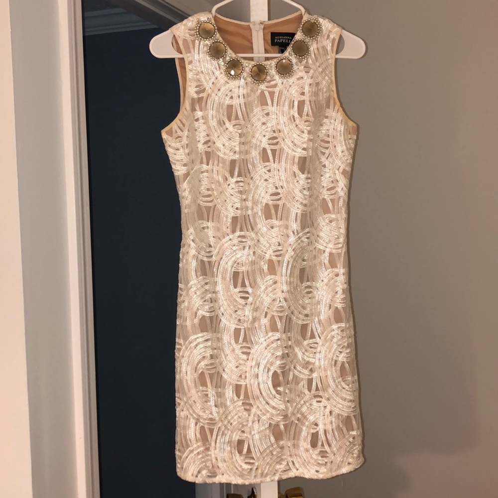 Adrianna Papell white occasion dress